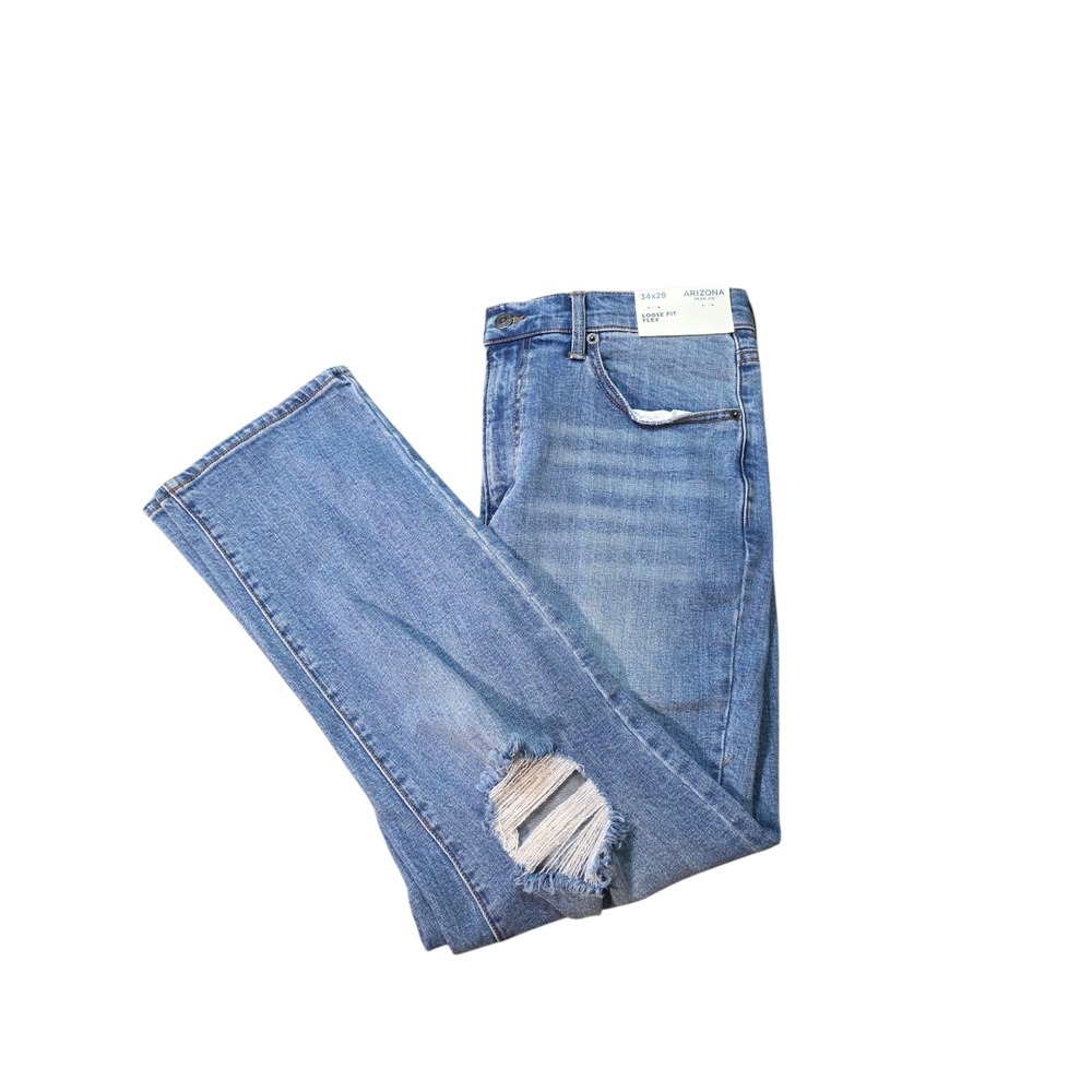 Arizona Jeans Co. Ripped Knee Loose Fit‎ Flex Denim Jeans 34x29